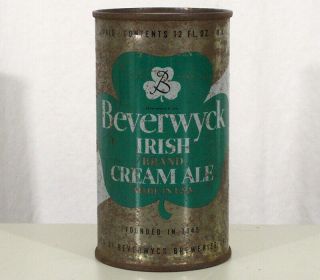 Beverwyck Irish Brand Cream Ale Brand Irtp Flat Top Beer Can Albany,  York Ny