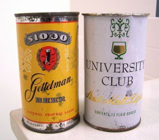 Gettelman $1000/univ Club Stout Ml Beer Cans From Milwaukee Wi