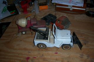 Vintage Tonka Jeep Wrecker/Plow,  Cement Mixer, 2
