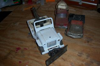 Vintage Tonka Jeep Wrecker/Plow,  Cement Mixer, 3