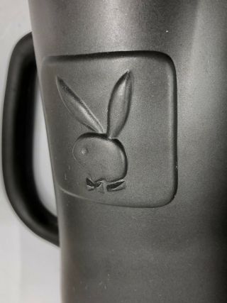 Vintage Playboy Club Beer Mug Glass Collectible Gray Frosted Raised Bunny 3