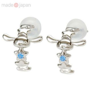 Cinnamoroll Silver Piercing Earrings Cubic Sanrio Japan