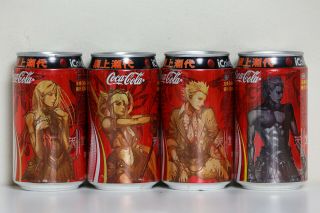 2005 Coca Cola 4 Cans Set From Hong Kong,  Lineage Ii