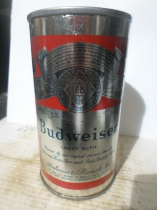 Budweiser_silver & Red_ Flat Top Beer Can - [read Description] -