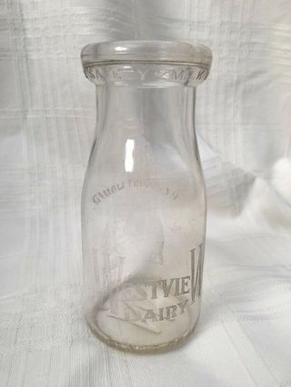 Vintage Half Pint Milk Bottle Westview Dairy Salisbury North Carolina