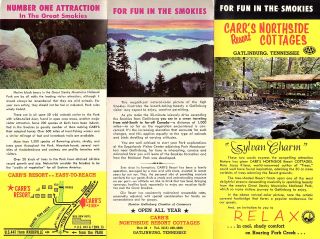 Carrs Northside Resort Cottages Gatlinburg Tn Vintage Brochure Smoky Mountains