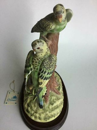 Stunning Royal Crown Arnart Parakeets In Tree Porcelain Figurine,  Vintage 1975 4