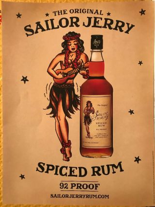 Sailor Jerry Spiced Rum Limited Edition Print Poster,  D.  2010 (hula)
