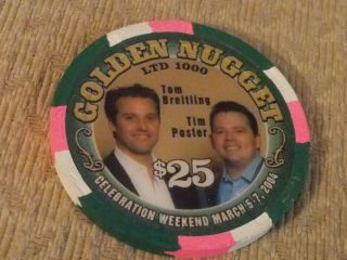 Golden Nugget Gambling Hall Casino $25 Hotel Casino Gaming Chip Las Vegas,  Nv