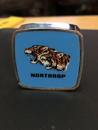 Vintage Barlow Tape Measure - Northrop - Tigers - Chrome And Cool - Advertising