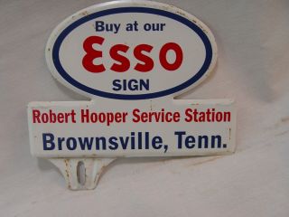Esso Gasoline Robert Hooper Service Station Tennessee Oil License Plate Topper