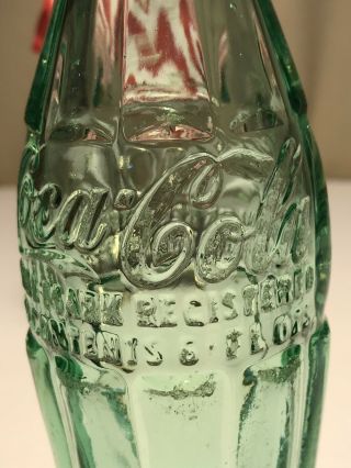 PAT ' D DEC 25,  1923 Coca - Cola Hobbleskirt Coke Bottle NATCHEZ MISS Mississippi 6