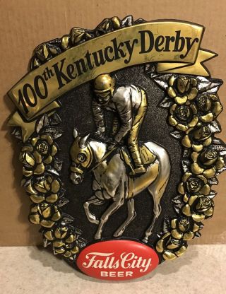 Falls City Beer Louisville Kentucky 100th Kentucky Derby Sign 2 - 1974