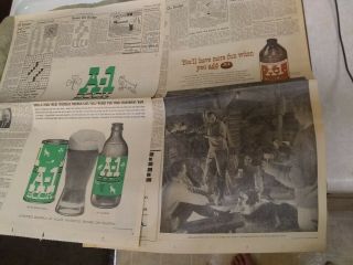 Vintage A1 Beer Newspaper Ads 1961 Flat Top Beer Can