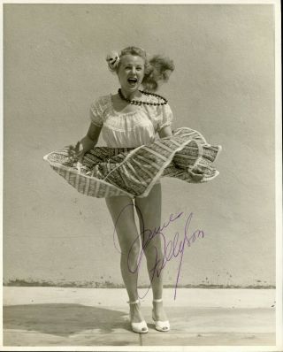 June Allyson My Man Godfrey Actress Signed Photo Vintage Leggy