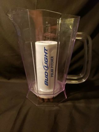 60 Oz Bud Light Plastic Polar Pitcher Ice Chamber - Keeps Beer Frosty Cold