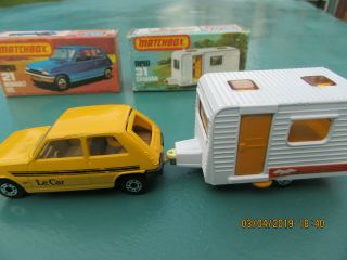 Matchbox 1 - 75 Superfast Nos.  21c Renault 5tl & 31e Caravan