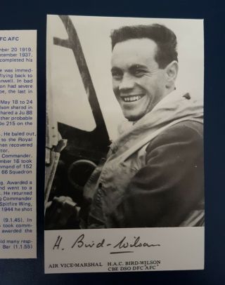 WWII RAF Battle of Britain fighter ace AVM ' Birdy ' Wilson DSO DFC AFC signed 2