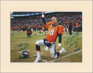 Peyton Manning American Football Broncos Signed Mounted Autograph Photo