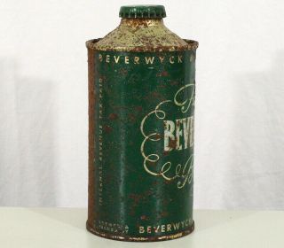 BEVERWYCK FAMOUS NO SINCE 1878 LOW PROFILE CONE TOP BEER CAN ALBANY,  YORK NY 4