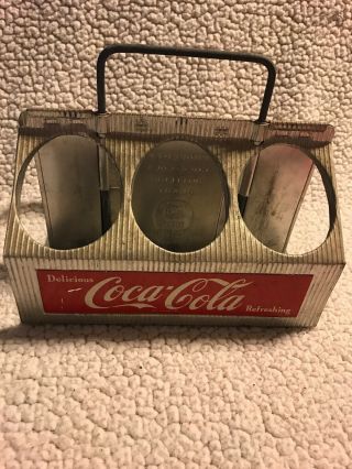 Vintage Aluminum Metal Coca - Cola,  Coke 6 - Pack Bottle Carrier Holder Caddie