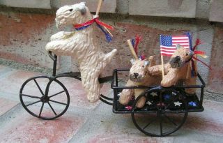 Soft Coated Wheaten Terrier Patriotic Bicycle Cart