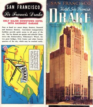Hotel St Francis Drake San Francisco Ca Vintage 1930 