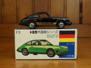 TOMY Tomica F3 PORSCHE 911S,  Made in Japan vintage pocket car Rare 3