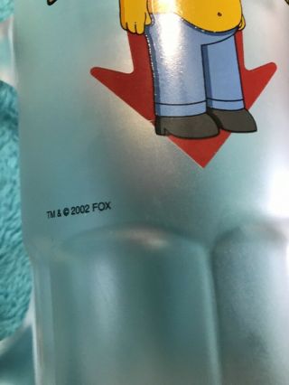 Simpsons Homer Simpson Stupid Gravity Frosted Glass Beer Mug Stein 2002 3