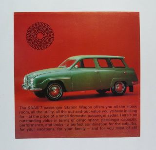 1966 Saab 95 Station Wagon Brochure Vintage