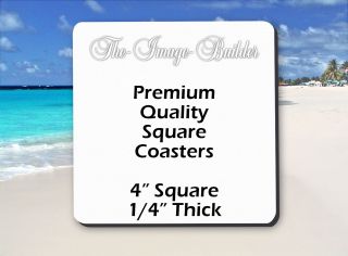 50 Blank White Square Coasters 4 " X 1/4 " Sublimation Heat Transfers Square50fs