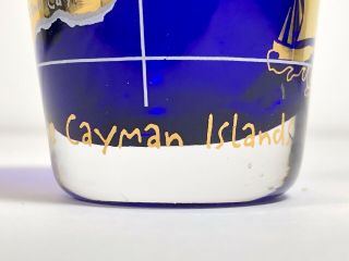 Cayman Islands Souvenir Shot Glass Grand Cayman Little Cayman Brac Cobalt Blue 4