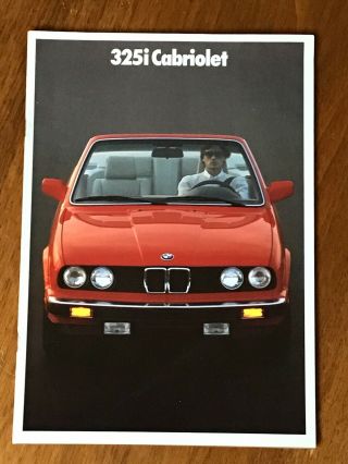 Bmw E30 1988 1989 325i Cabriolet Nos Sales Brochure,  Includes Color Chart