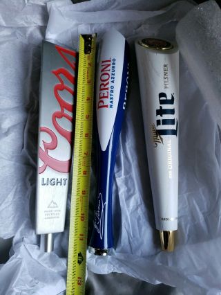 Coors Light Aluminum Beer Tap Handle 12 " Tall - Nib.  Miller Lite And Peroni