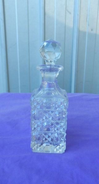Perfume Bottle Vintage Small Square Lead Glass Crystal Decanter