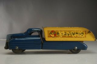 Vintage Pressed Steel Toy Dump Truck Buddy L Sand & Gravel Blue/yellow