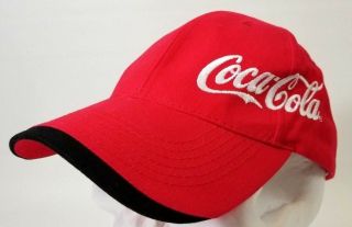 Coca Cola Ball Cap Red With White With Black Bill Edge Hook N 