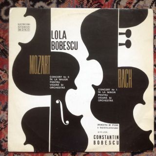 RARE Lola Bobesco Bach & Mozart Violin Concertos Stereo Electrecord LP NM/VG, 2