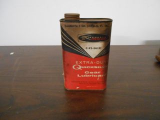 Vintage Kiekhaefer Mercury Extra Duty Quicksilver Gear Lubricant Can - Can Is Full