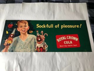 Royal Crown Rc Cola Cardboard Sign 28 By 11 Inches.