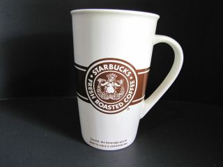 Starbucks 16 Oz Mug Coffee Tea Spices Mermaid Siren 2008 Brown White Tall Cup