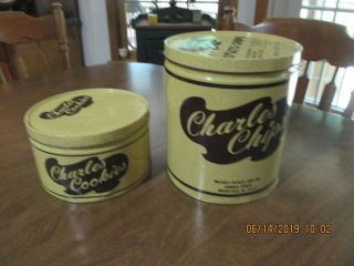Charles Chips & Cookies Vintage Advertising Tin Cans