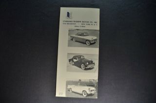 1960 - 1961 Triumph Dealer List,  Prices Brochure TR - 3 Herald Wagon Orig 6