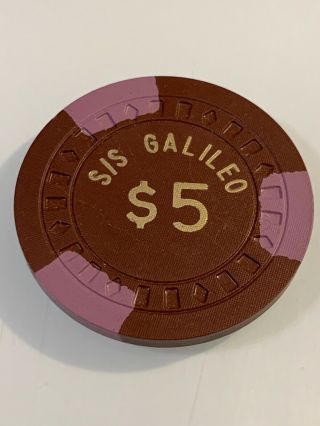 S/s Galileo $5 Casino Chip Cruise Ship 3.  99