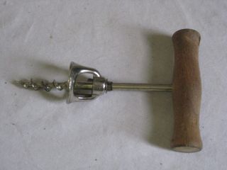 1 vintage Italy wood handle corkscrew cork screw wine bottle twist pull opener 2