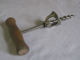 1 vintage Italy wood handle corkscrew cork screw wine bottle twist pull opener 4