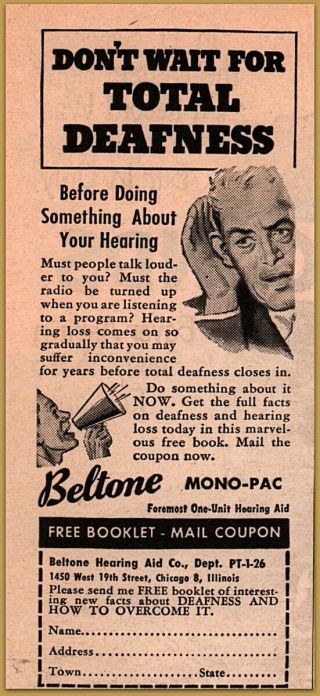 1949 Beltone Hearing Aid " Don 