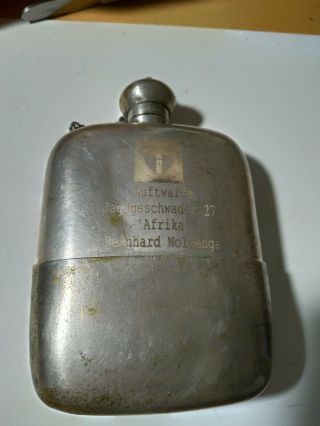 Luftwaffe Jagdgeschwader 27 Africa Bernard Woldenga Metal Flask