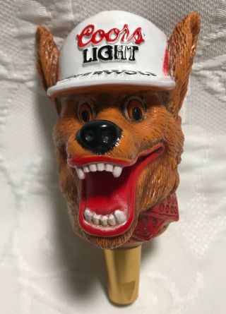 Coors Light Beer Tap Handle Knob Beer Wolf W/baseball Hat