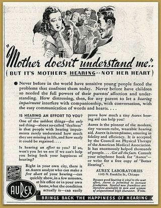 1943 A Aurex Hearing Aid Deaf " Mother Doesn 